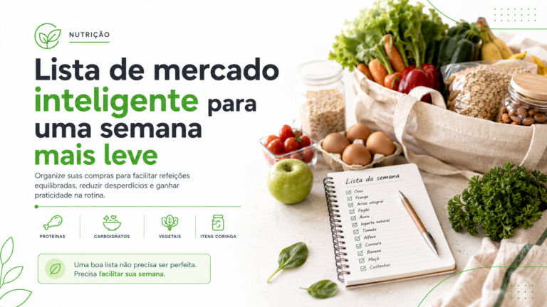 Lista de mercado inteligente para uma semana mais leve